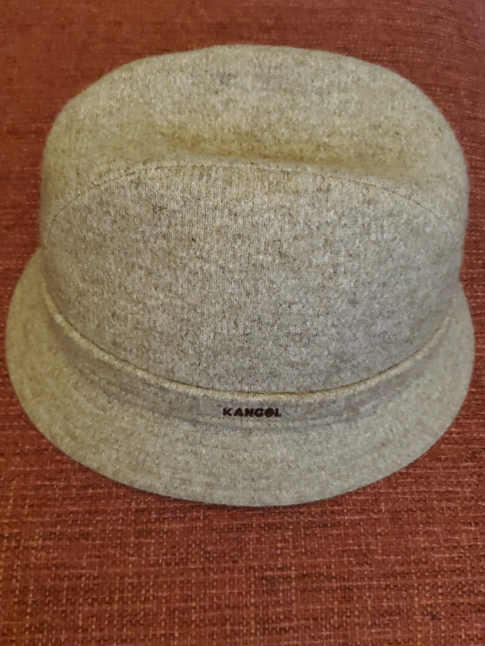Kangol Light Tan Wool-Blend Bucket Hat Wirh Kangol Logo On Band XL Classic